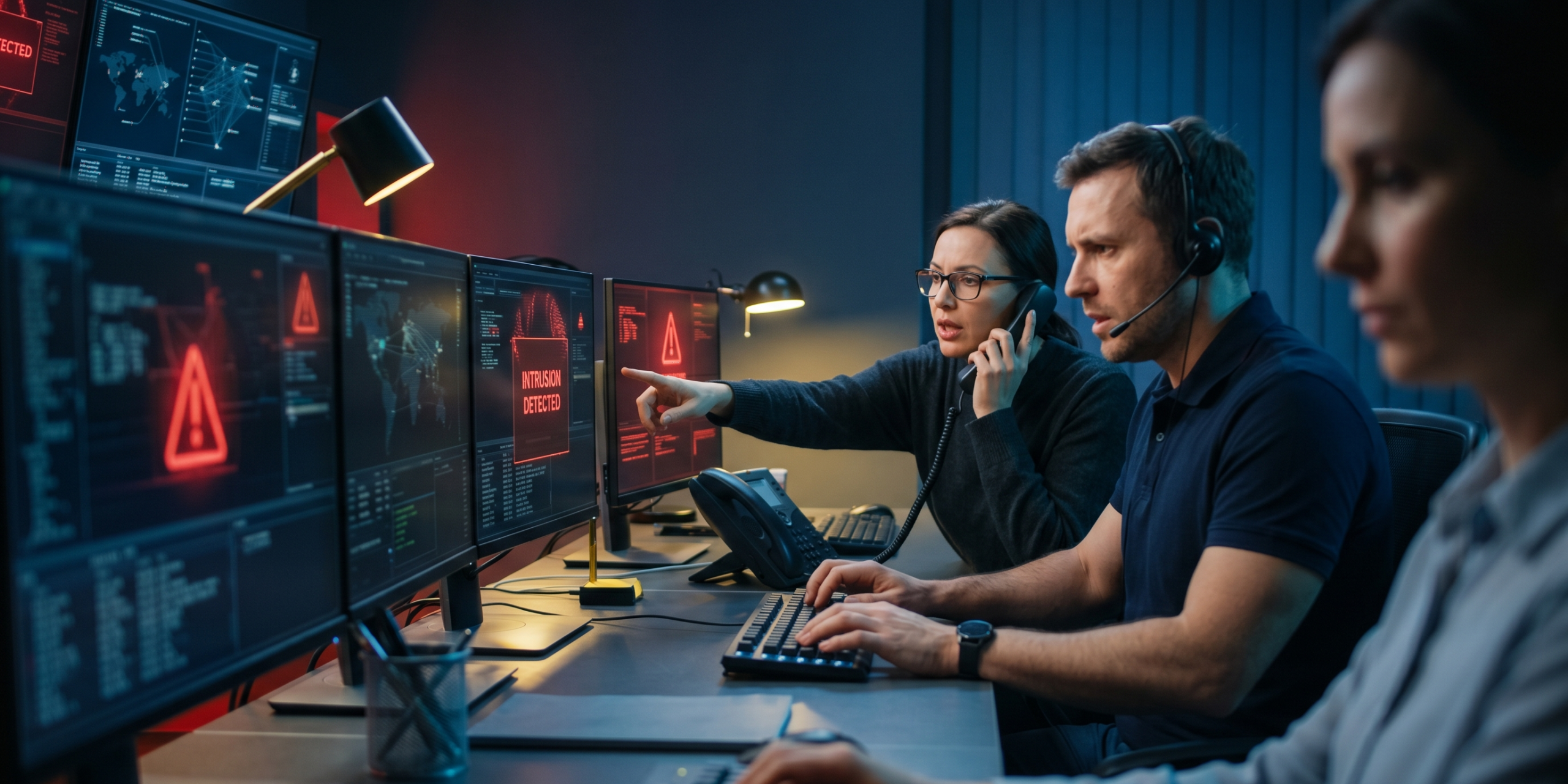 ir Incident response team containing and recovering from a cyberattack for a small business