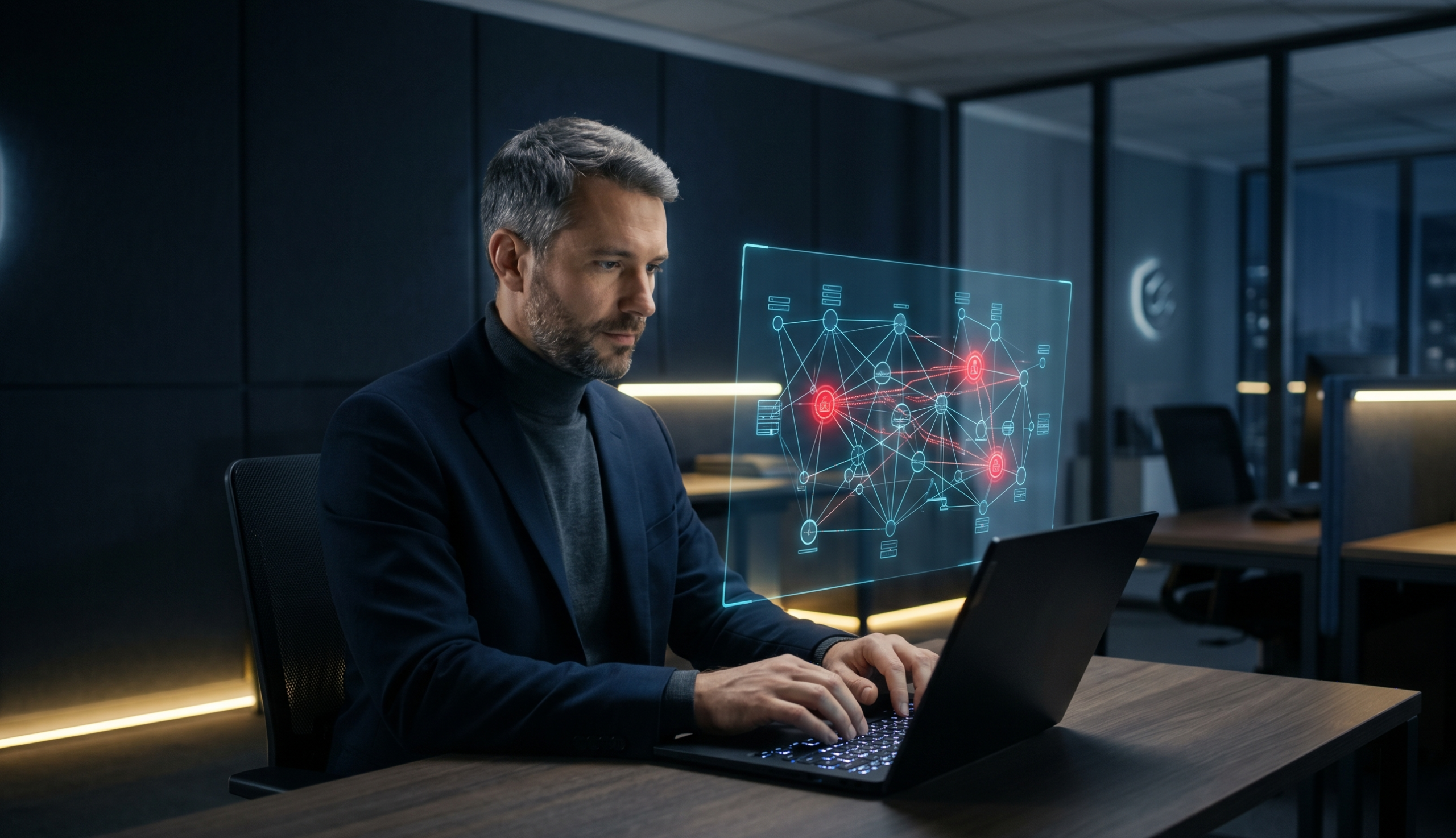 pentest Penetration testing expert performing ethical hacking on a business network