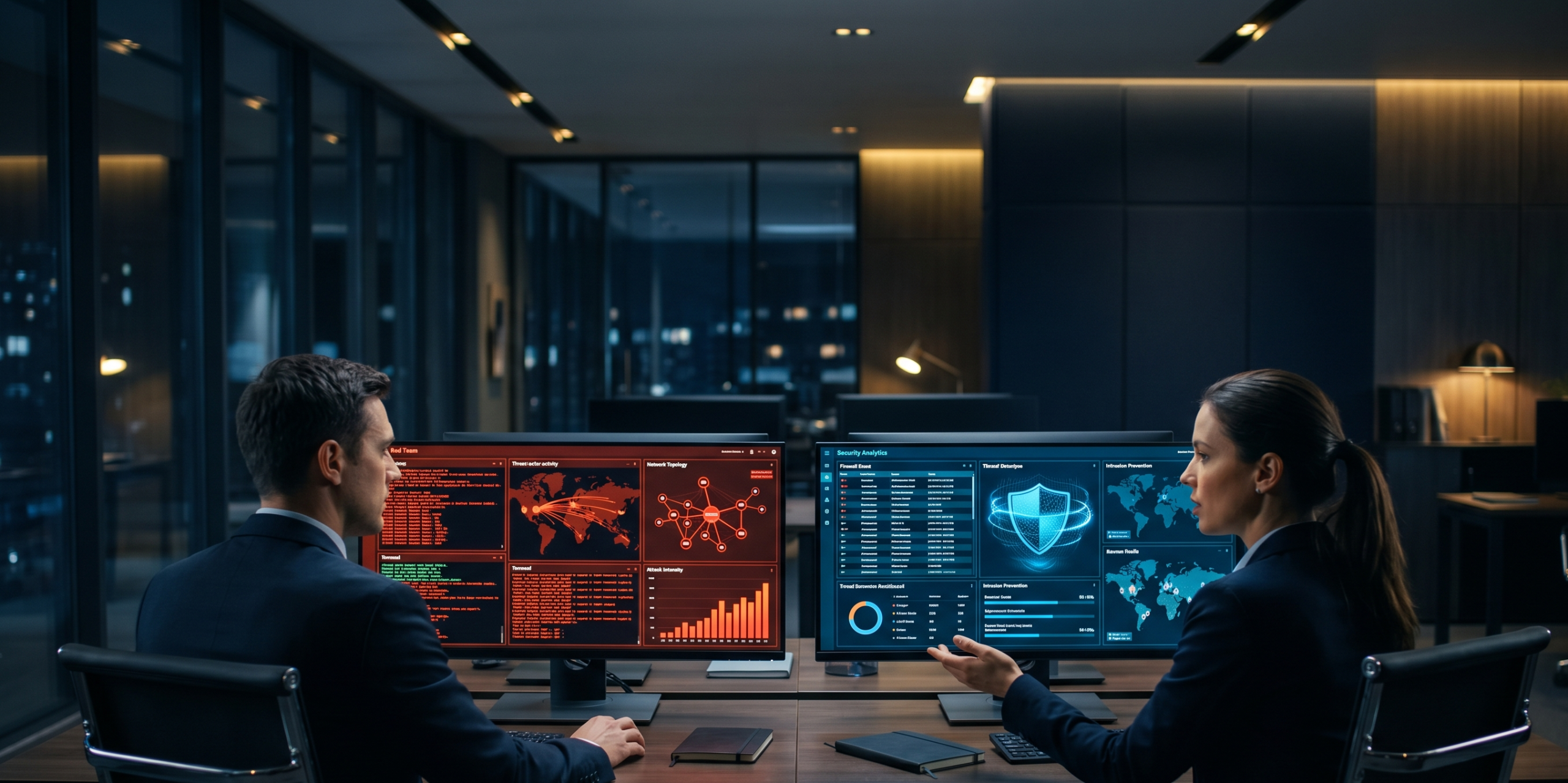 purple Purple team cybersecurity exercise combining offensive and defensive security testing